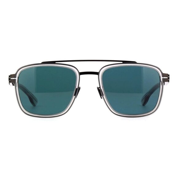 New IC! BERLIN gla00000000000000119 Grey Square Jacob Gun Metal and Sky Grey wit - Picture 2 of 4